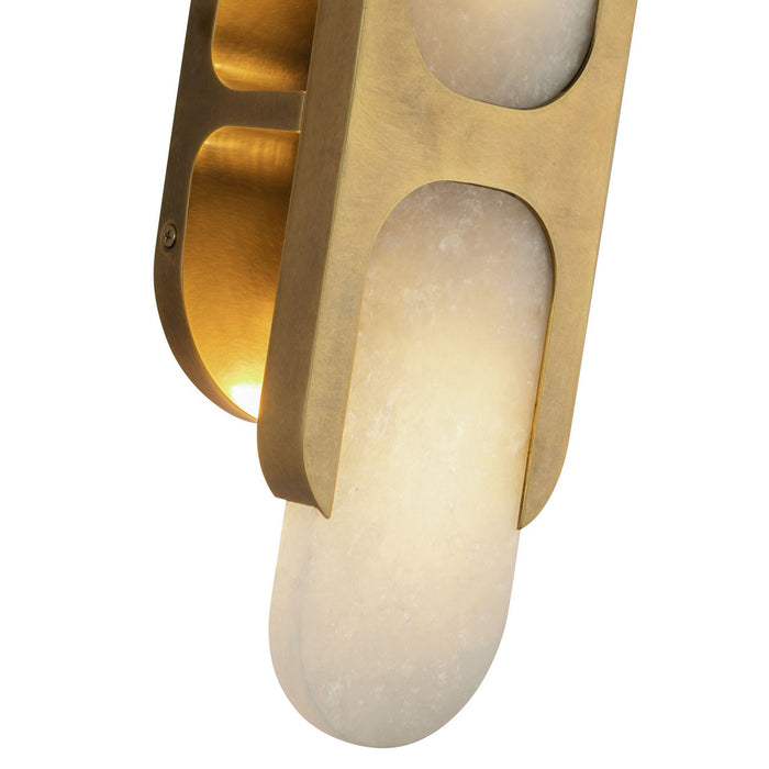 Alora WV357214VBAR Two Light Wall Vanity, Vintage Brass/Alabaster