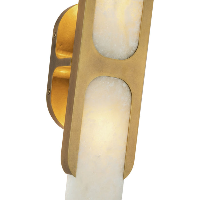 Alora WV357217VBAR Two Light Wall Vanity, Vintage Brass/Alabaster