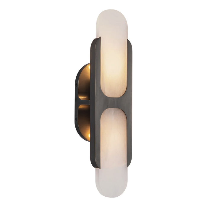 Alora WV357217UBAR Two Light Wall Vanity, Urban Bronze/Alabaster