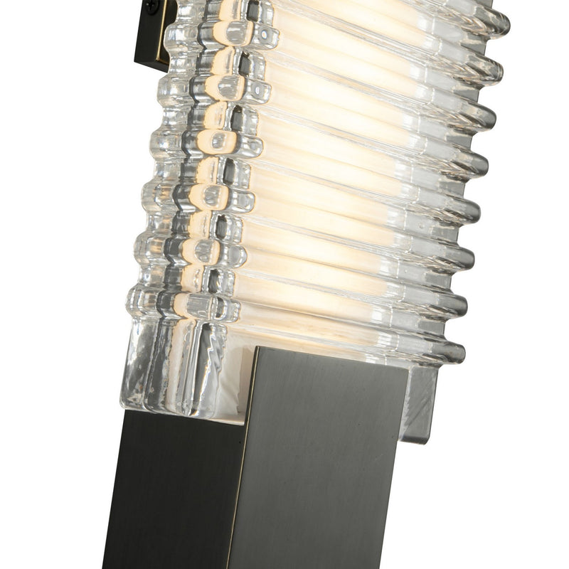 Alora WV374118UBCR LED Wall Vanity, Urban Bronze/Ribbed Glass