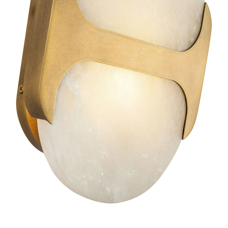 Alora WV357109VBAR One Light Wall Vanity, Vintage Brass/Alabaster