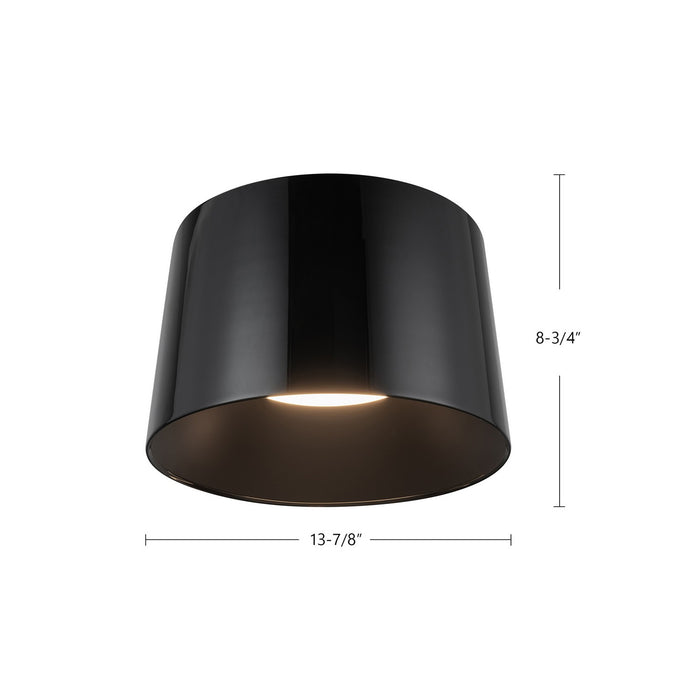 Kuzco Lighting FM16512-JB-3WCCT-UNV LED Flush Mount, Jet Black