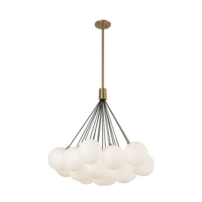 Kuzco Lighting CH3128-BG/OP LED Chandelier, Brushed Gold/Opal Glass