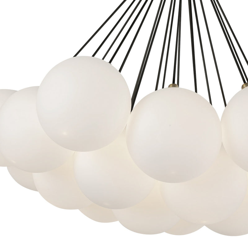 Kuzco Lighting CH3128-BG/OP LED Chandelier, Brushed Gold/Opal Glass