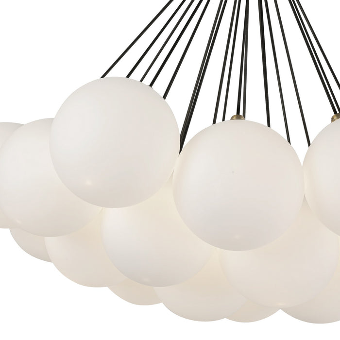 Kuzco Lighting CH3128-BG/OP LED Chandelier, Brushed Gold/Opal Glass