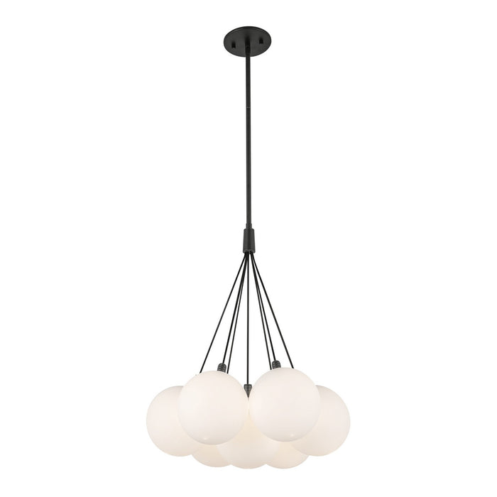 Kuzco Lighting CH3117-BK/OP LED Chandelier, Black/Opal Glass