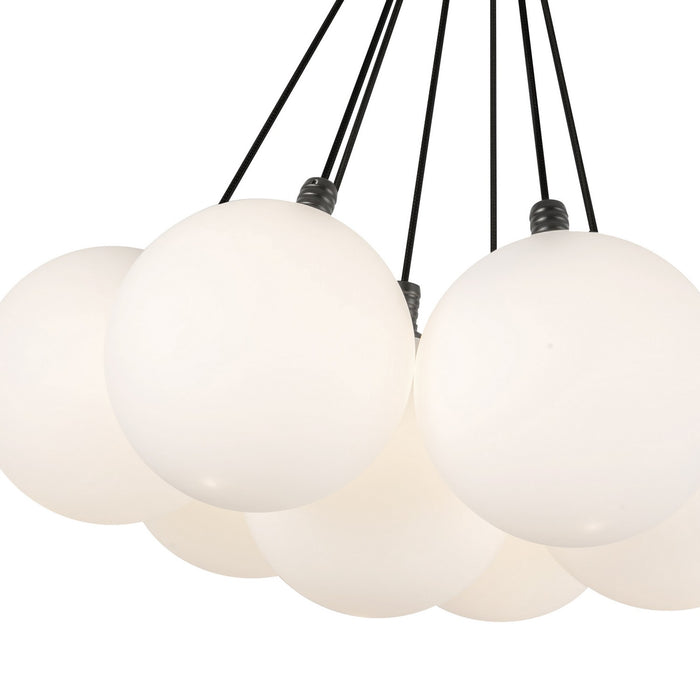 Kuzco Lighting CH3117-BK/OP LED Chandelier, Black/Opal Glass