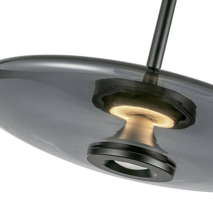 Kuzco Lighting PD37018-BK/SM-3WCCT-UNV LED Pendant, Black/Smoked Glass