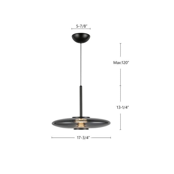 Kuzco Lighting PD37018-BK/SM-3WCCT-UNV LED Pendant, Black/Smoked Glass