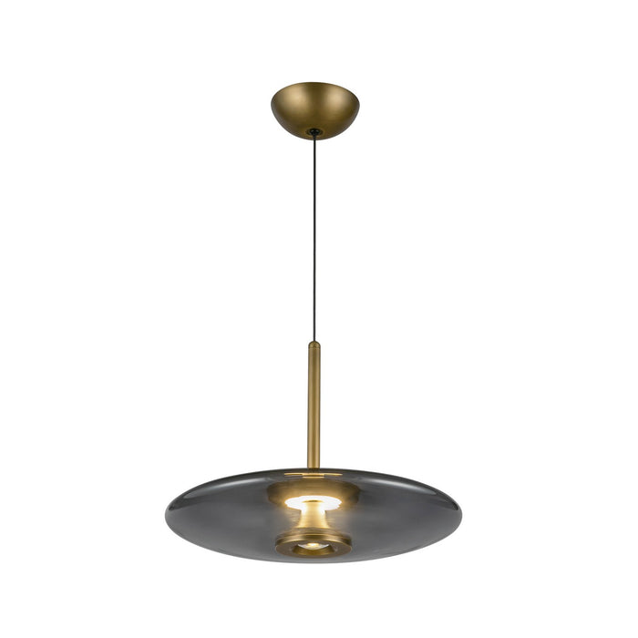 Kuzco Lighting PD37018-VB/SM-3WCCT-UNV LED Pendant, Vintage Brass/Smoked Glass