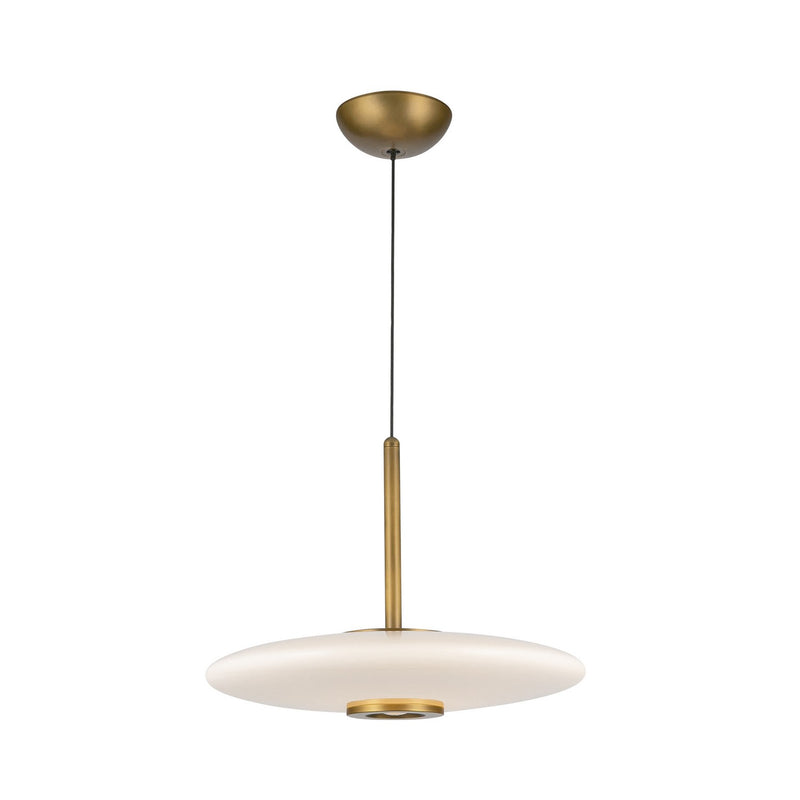 Kuzco Lighting PD37018-VB/GO-3WCCT-UNV LED Pendant, Vintage Brass/Glossy Opal Glass