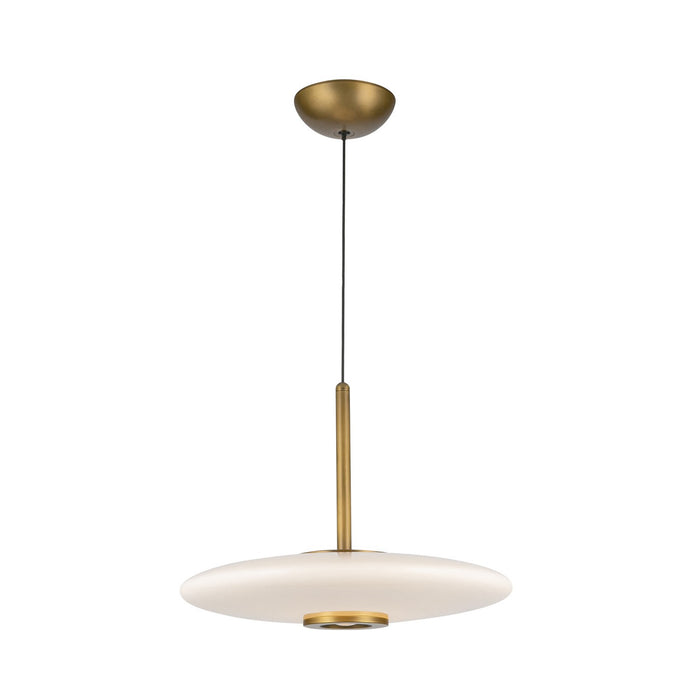 Kuzco Lighting PD37018-VB/GO-3WCCT-UNV LED Pendant, Vintage Brass/Glossy Opal Glass