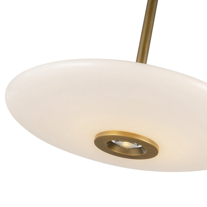 Kuzco Lighting PD37018-VB/GO-3WCCT-UNV LED Pendant, Vintage Brass/Glossy Opal Glass