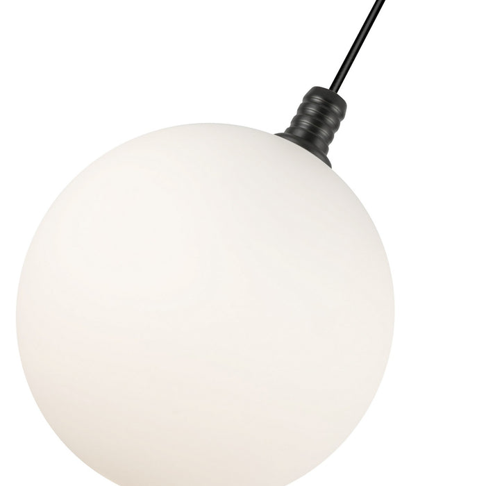 Kuzco Lighting PD3106-BK/OP LED Pendant, Black/Opal Glass
