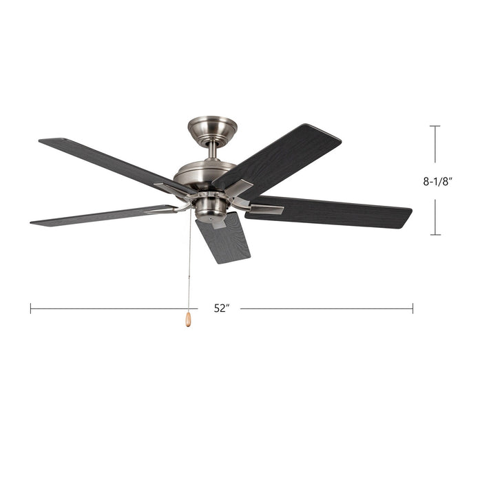 Kuzco Lighting CF78752-BN-NLP 52" Ceiling Fan, Brushed Nickel
