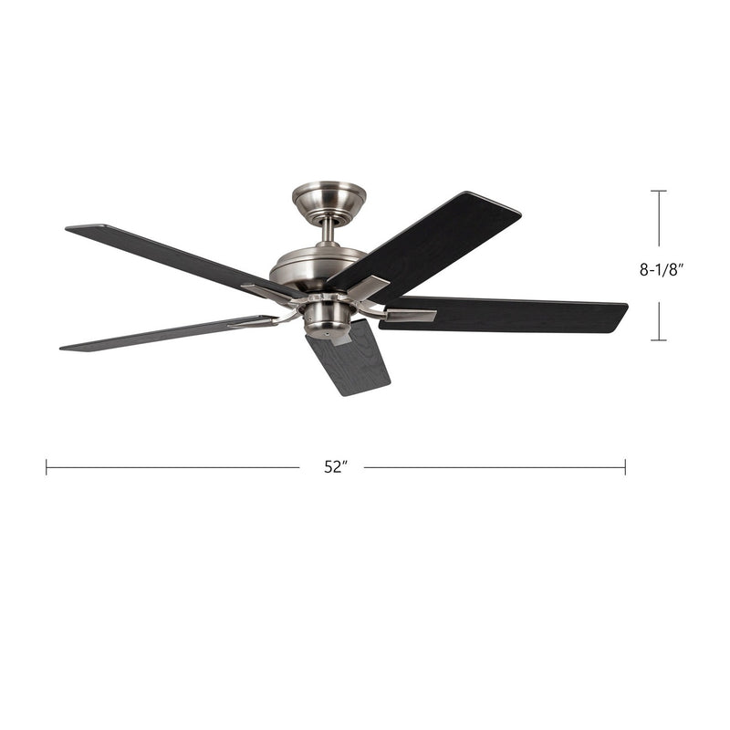 Kuzco Lighting CF78752-BN-NLW 52" Ceiling Fan, Brushed Nickel