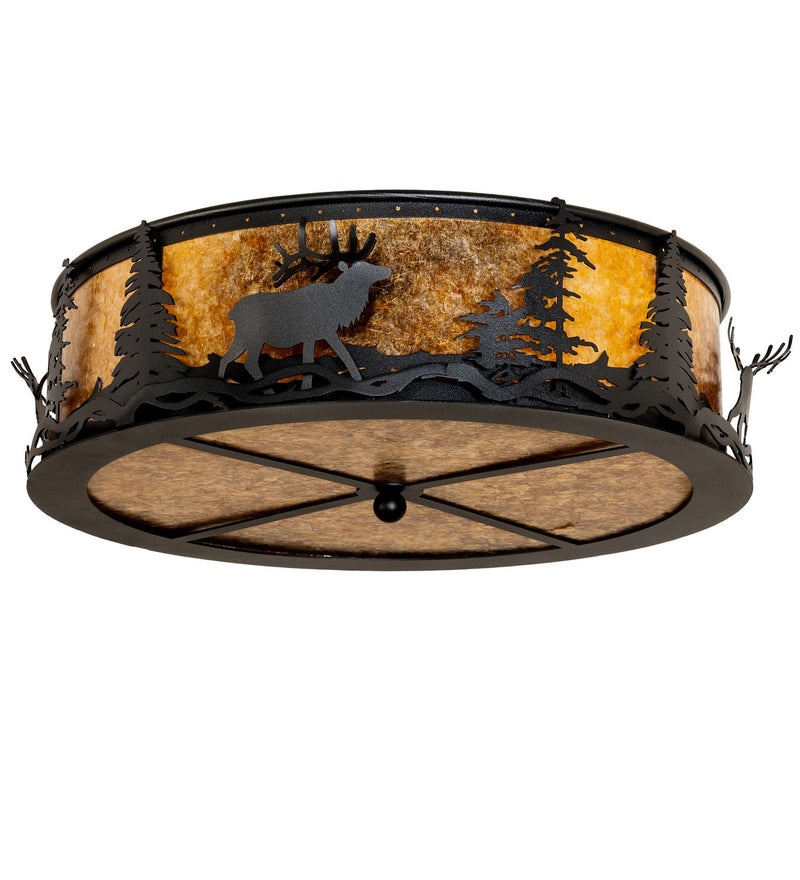 Meyda Tiffany 270085 Four Light Flushmount, Textured Black