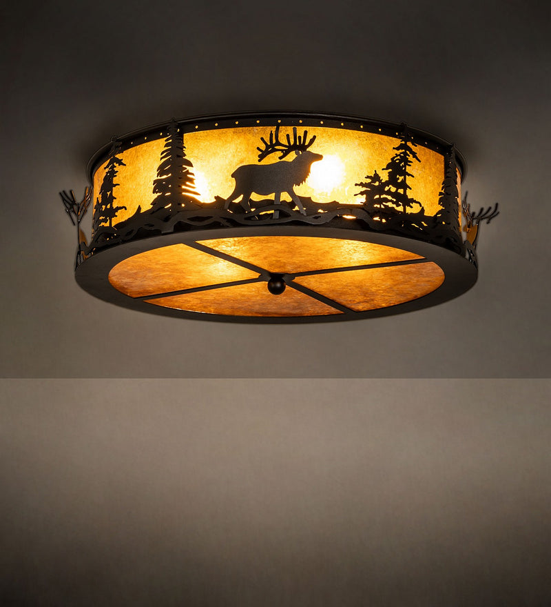 Meyda Tiffany 270085 Four Light Flushmount, Textured Black