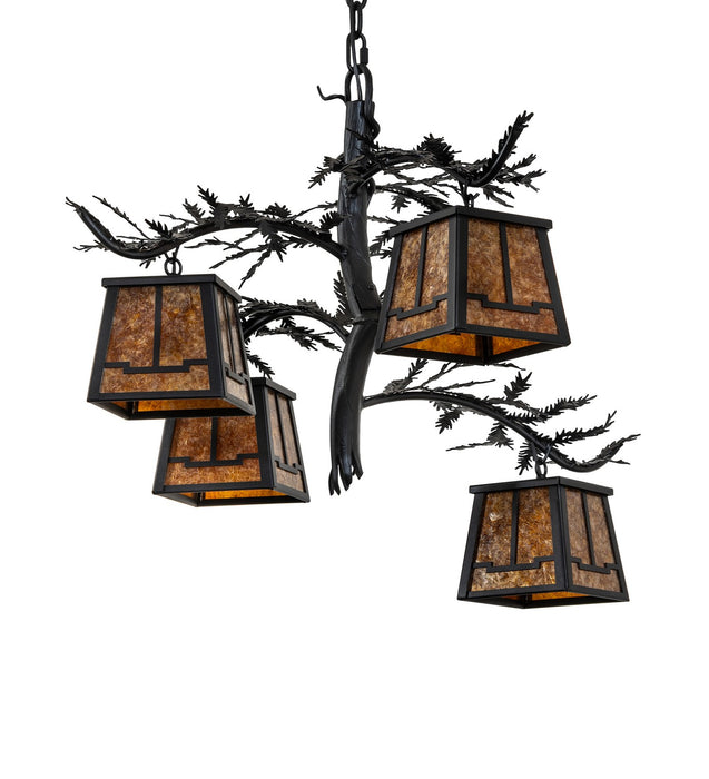 Meyda Tiffany 270103 Four Light Chandelier, Textured Black