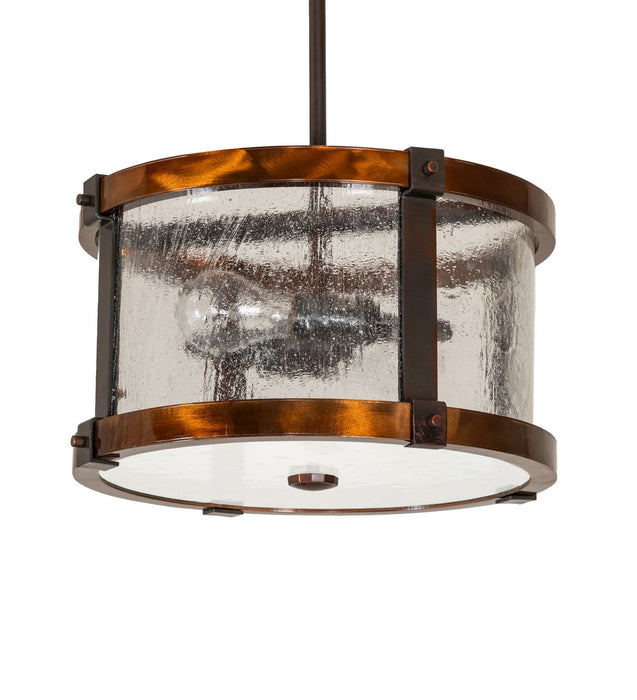 Meyda Tiffany 271182 Two Light Pendant, Trans Copper/Old Copper Pot