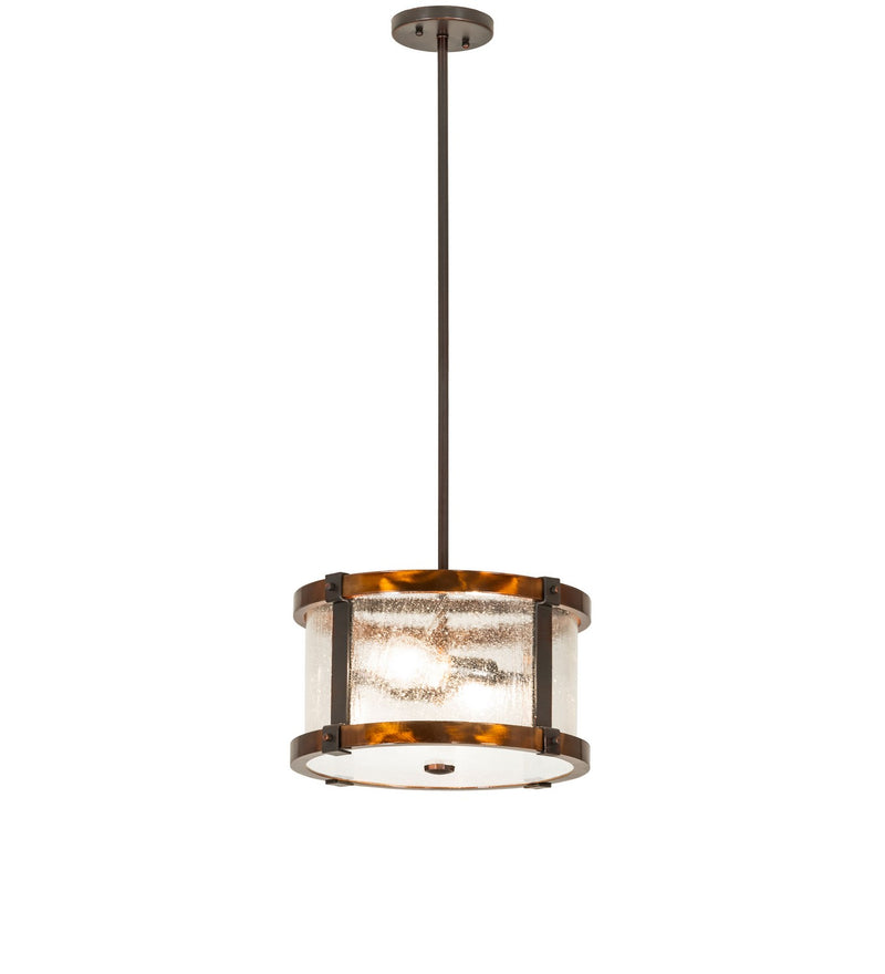 Meyda Tiffany 271182 Two Light Pendant, Trans Copper/Old Copper Pot