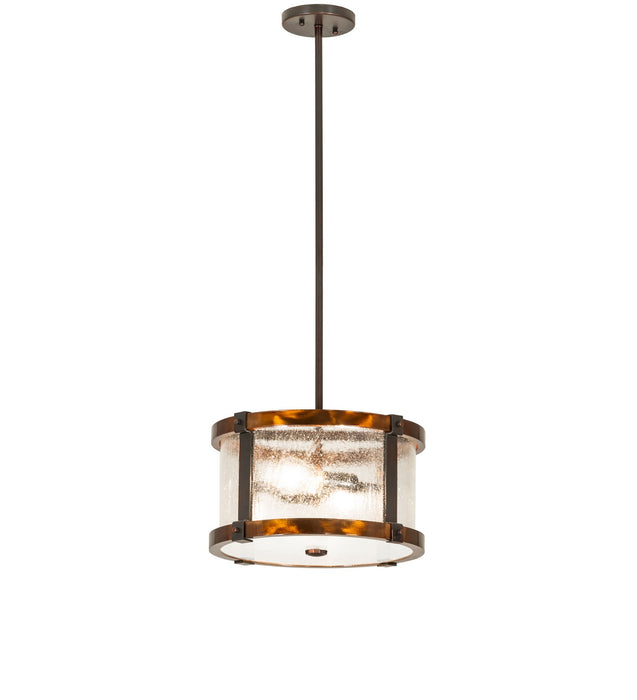 Meyda Tiffany 271182 Two Light Pendant, Trans Copper/Old Copper Pot