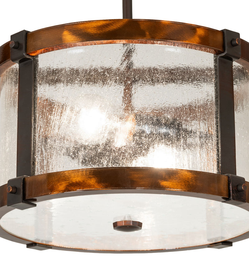 Meyda Tiffany 271182 Two Light Pendant, Trans Copper/Old Copper Pot