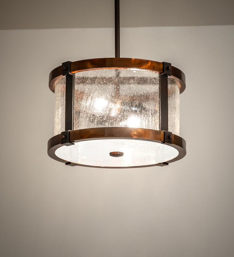 Meyda Tiffany 271182 Two Light Pendant, Trans Copper/Old Copper Pot