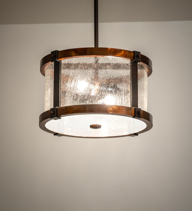 Meyda Tiffany 271182 Two Light Pendant, Trans Copper/Old Copper Pot