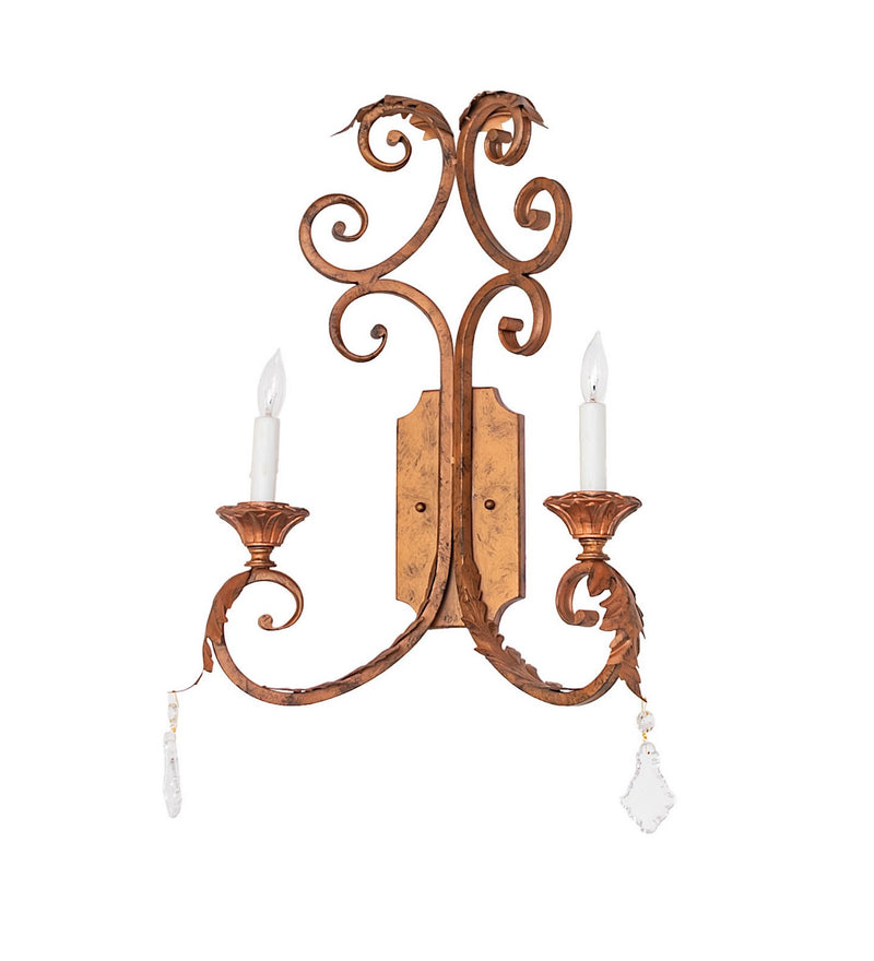 Meyda Tiffany 272445 Two Light Wall Sconce, Spanish Gold