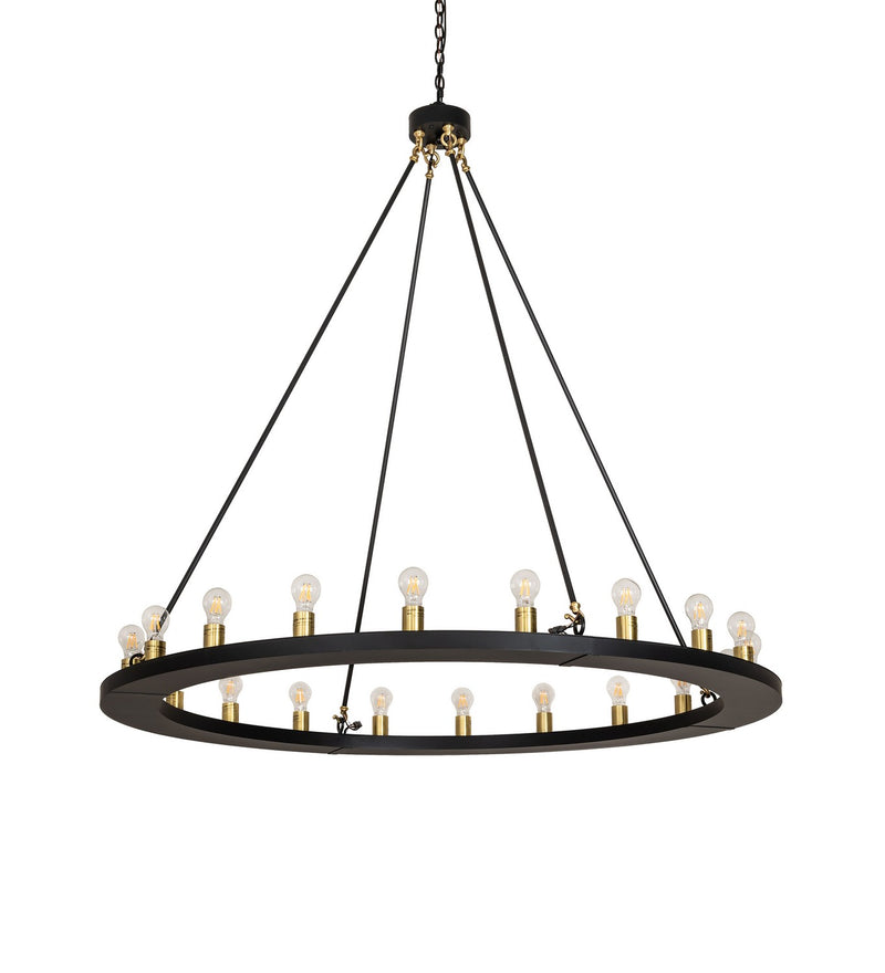 Meyda Tiffany 273394 20 Light Chandelier, Solar Black W/Brushed Brass