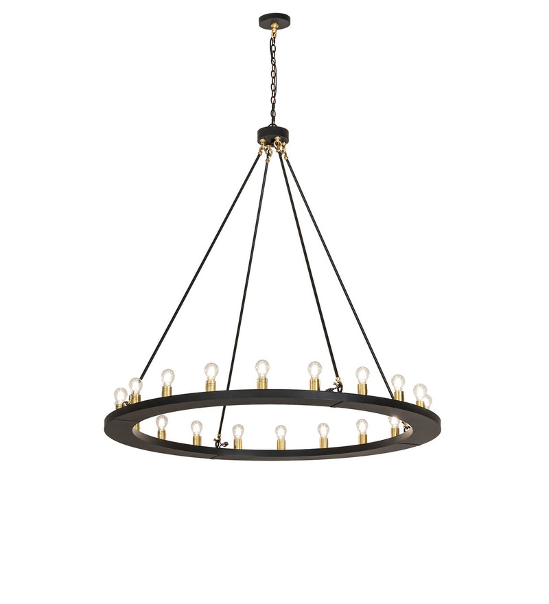 Meyda Tiffany 273394 20 Light Chandelier, Solar Black W/Brushed Brass