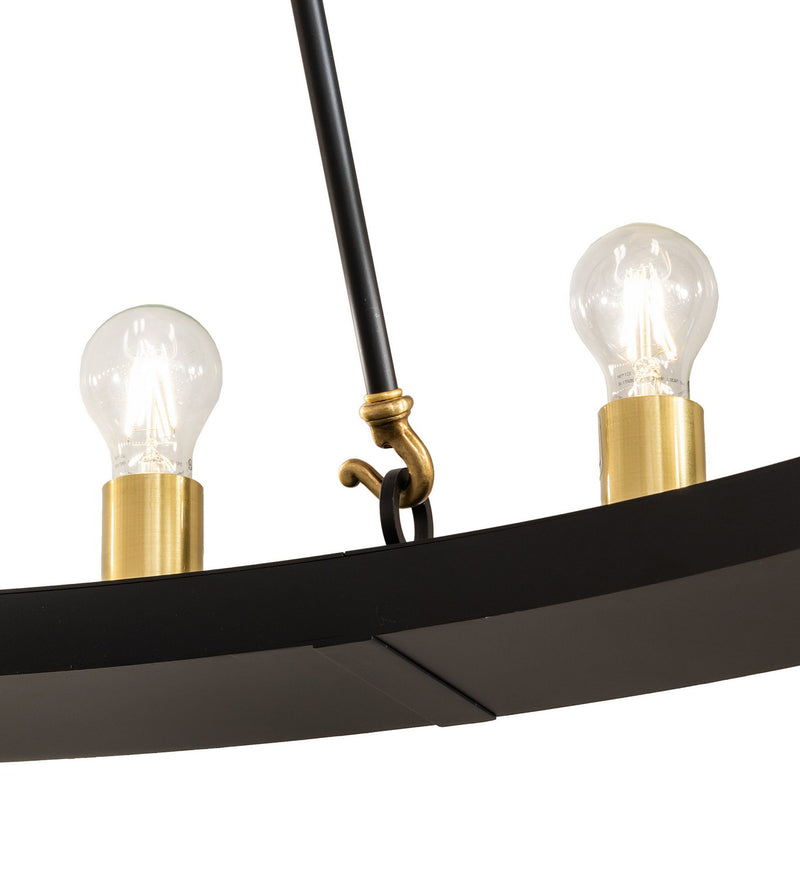 Meyda Tiffany 273394 20 Light Chandelier, Solar Black W/Brushed Brass