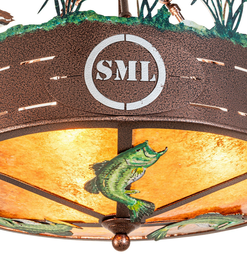 Meyda Tiffany 273701 Three Light Semi-Flushmount, Copper Vein