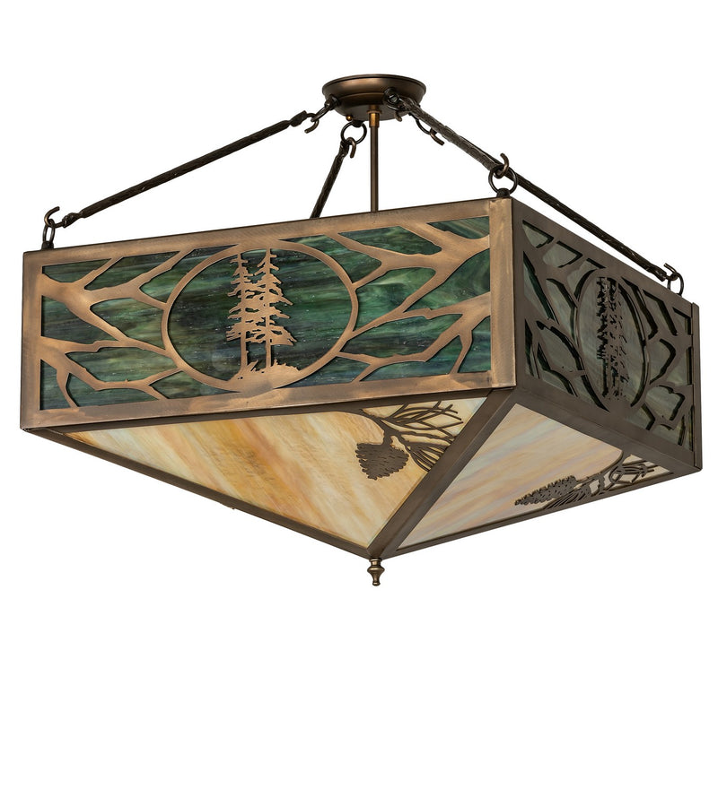 Meyda Tiffany 273762 Four Light Semi-Flushmount, Antique Copper