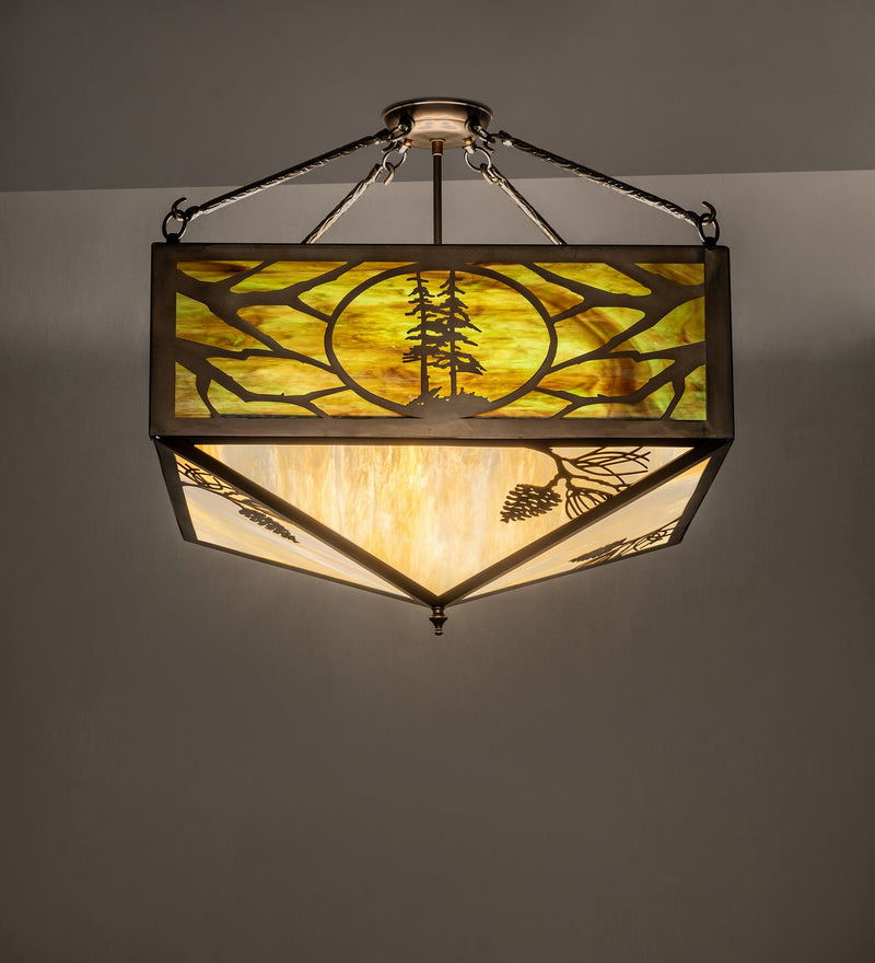 Meyda Tiffany 273762 Four Light Semi-Flushmount, Antique Copper