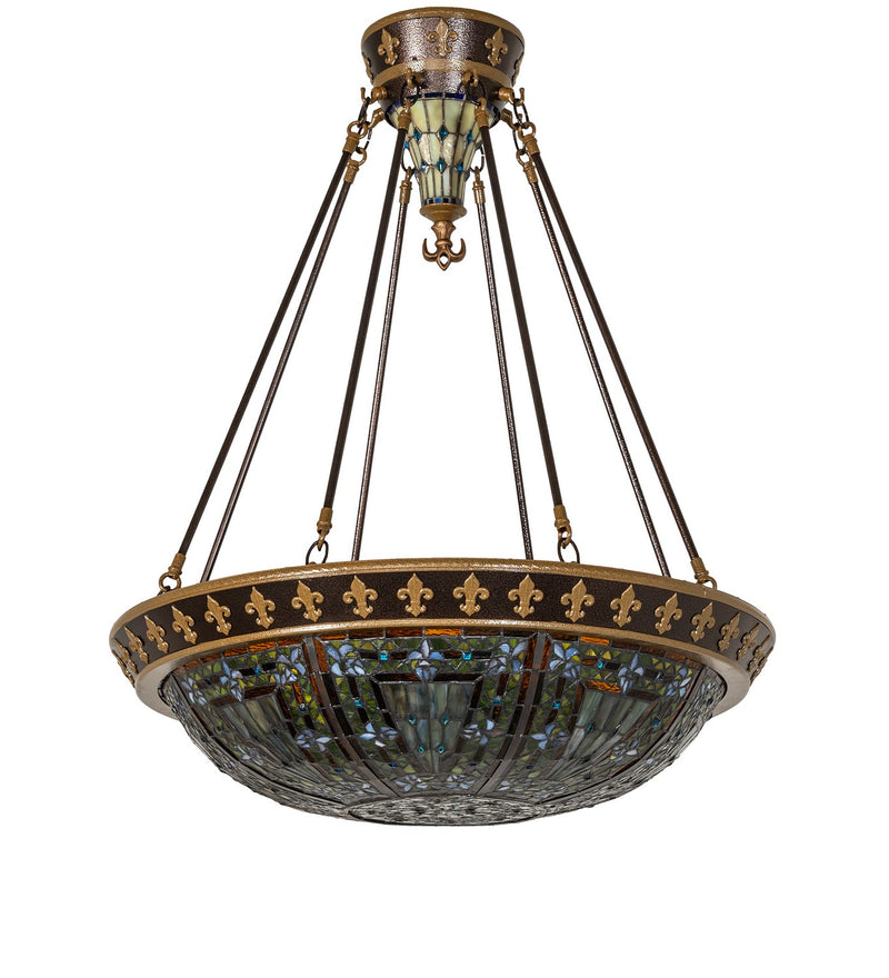 Meyda Tiffany 274269 Four Light Semi-Flushmount, Copper Vein & Nu Gold