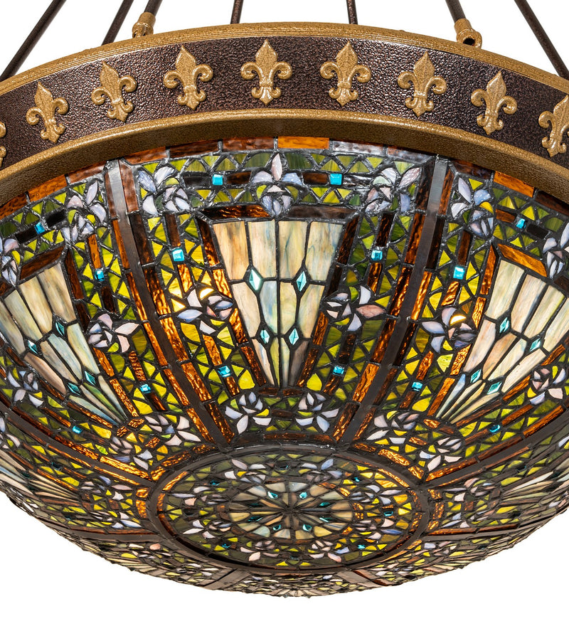 Meyda Tiffany 274269 Four Light Semi-Flushmount, Copper Vein & Nu Gold