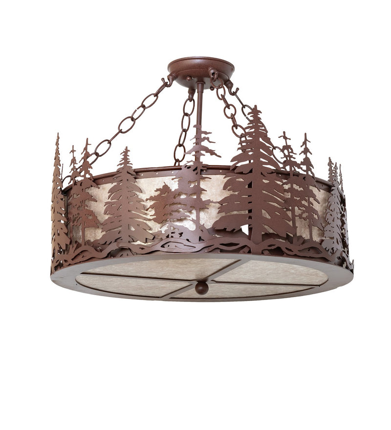 Meyda Tiffany 274528 Four Light Semi-Flushmount, Rust