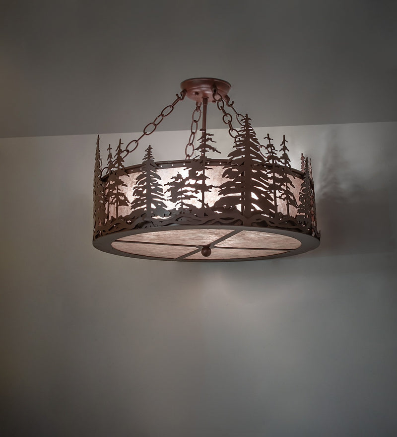 Meyda Tiffany 274528 Four Light Semi-Flushmount, Rust