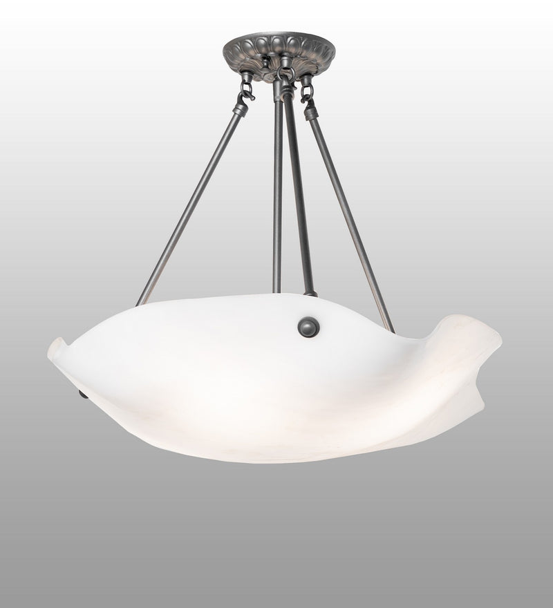 Meyda Tiffany 274739 Four Light Semi-Flushmount, Pewter