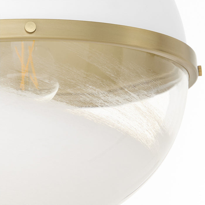 Quorum 82-12-0880 One Light Pendant, Studio White w/ Aged Brass