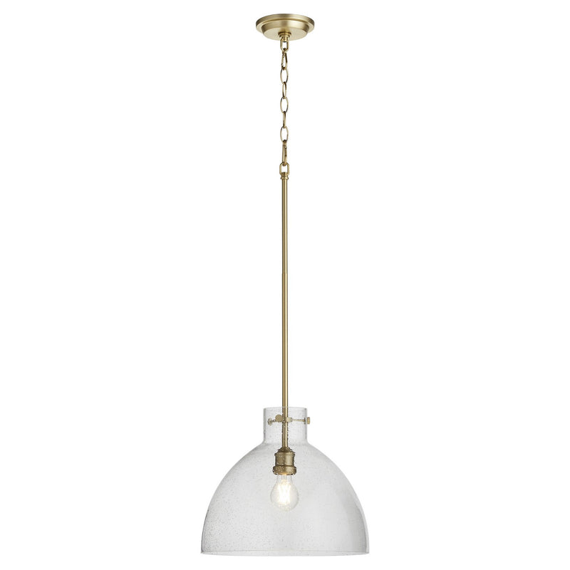 Quorum 8832-80 One Light Pendant, Aged Brass