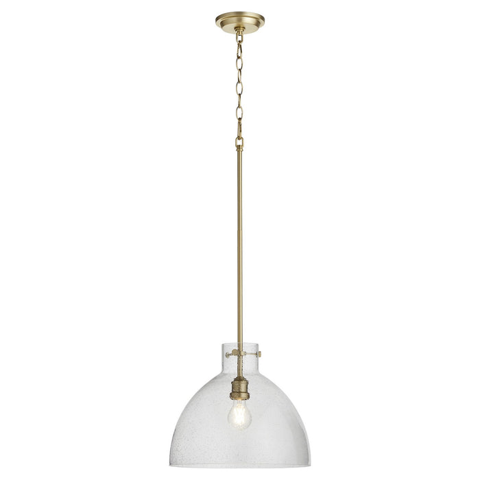 Quorum 8832-80 One Light Pendant, Aged Brass