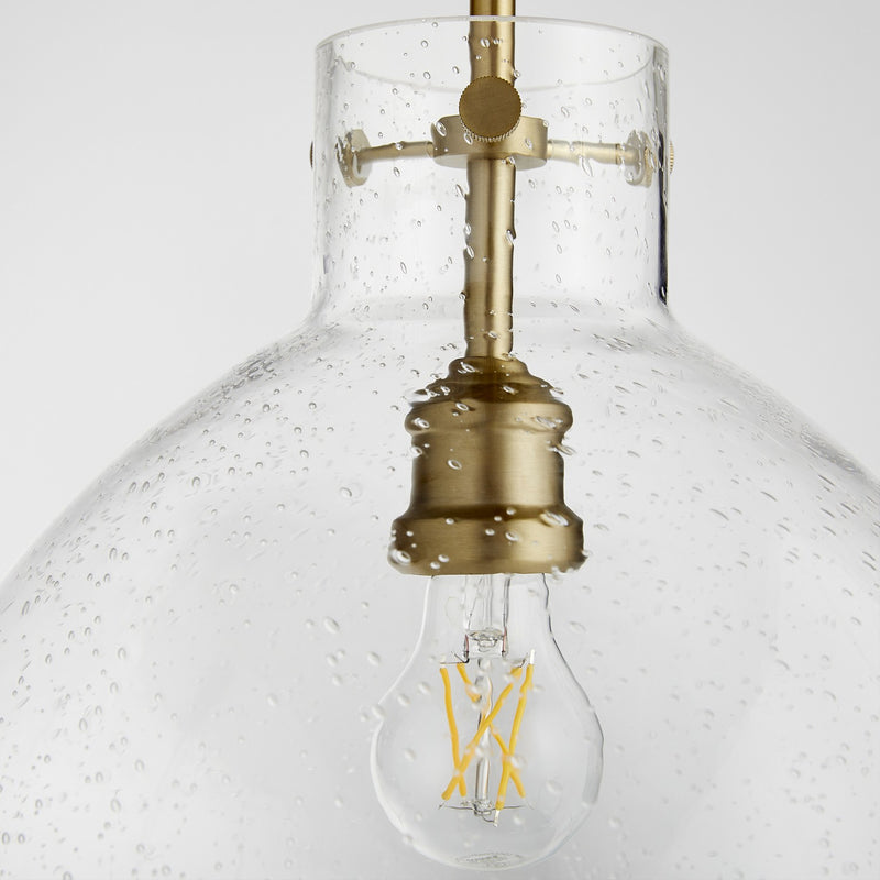 Quorum 8832-80 One Light Pendant, Aged Brass