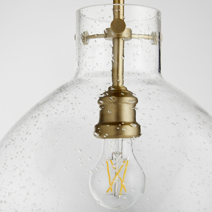Quorum 8832-80 One Light Pendant, Aged Brass