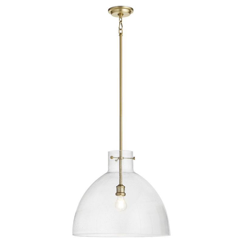 Quorum 8932-80 One Light Pendant, Aged Brass