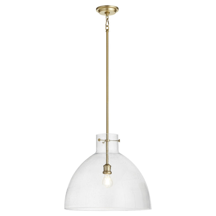 Quorum 8932-80 One Light Pendant, Aged Brass