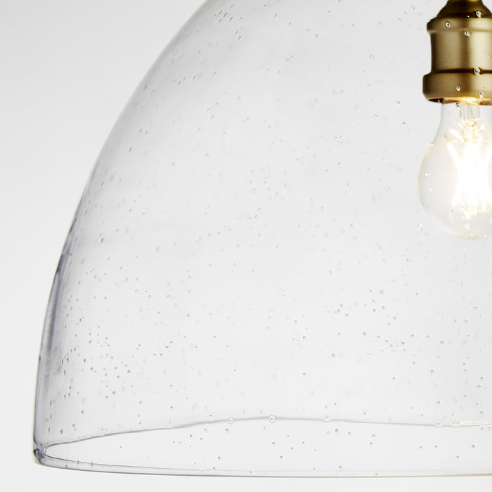 Quorum 8932-80 One Light Pendant, Aged Brass
