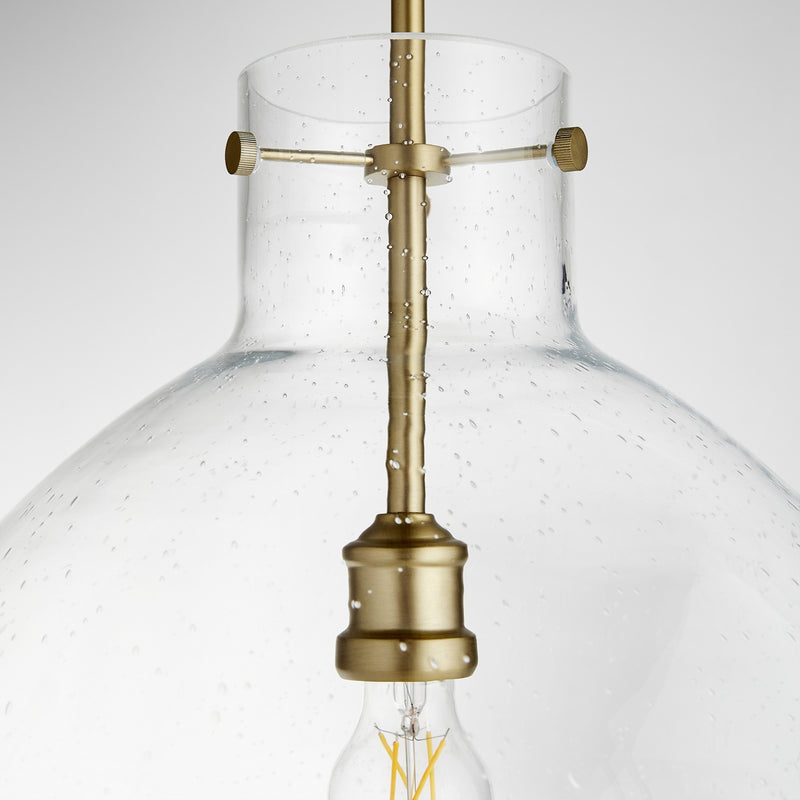 Quorum 8932-80 One Light Pendant, Aged Brass